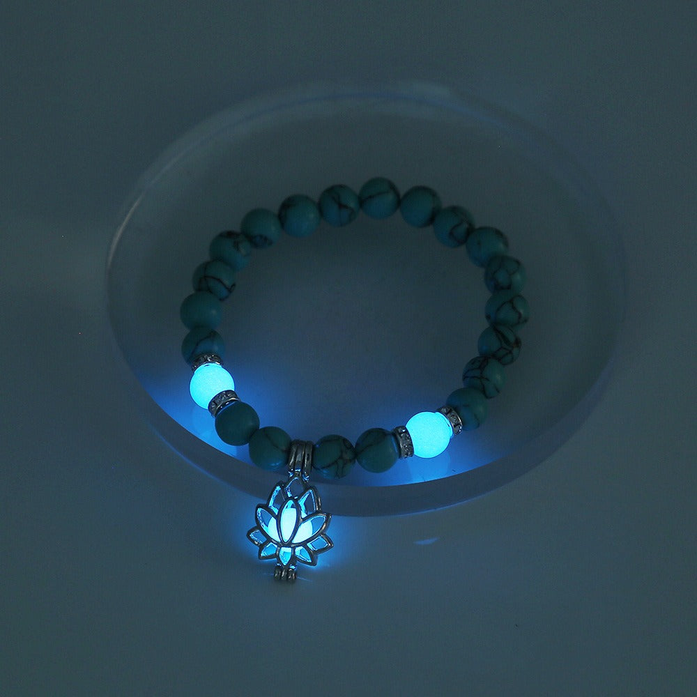 Bracelet Yoga Turquoise Fluorescent | Lotus Multicolore | Accessoire Homme Femme