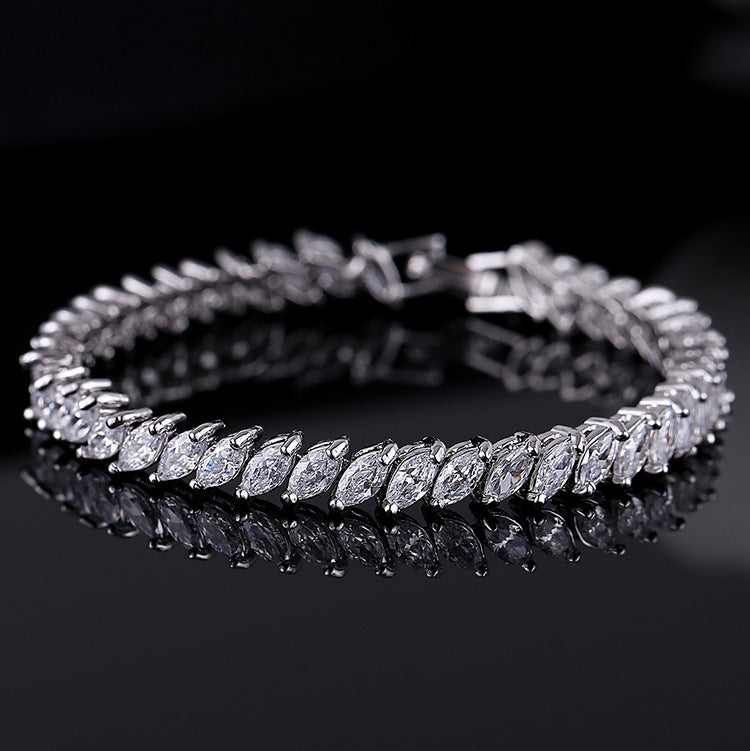 Bracelet Zircon Cristal Diamant | Serti Complet Femme | Bijou Luxueux