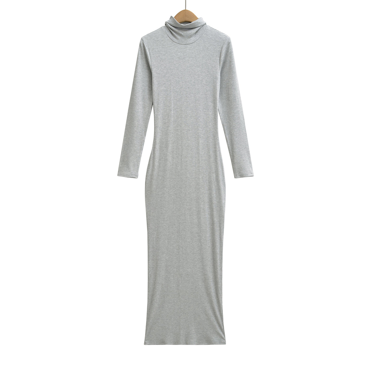 High neck long sleeved slim fit hip hugging skirt dress