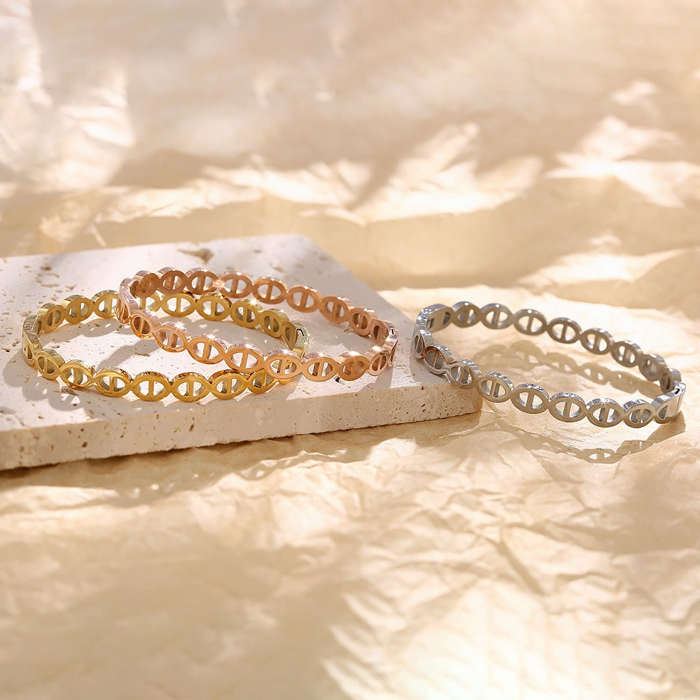 Bracelet Nez de Cochon Acier Titane | Bijou Tendance Unisexe | Accessoire Mode