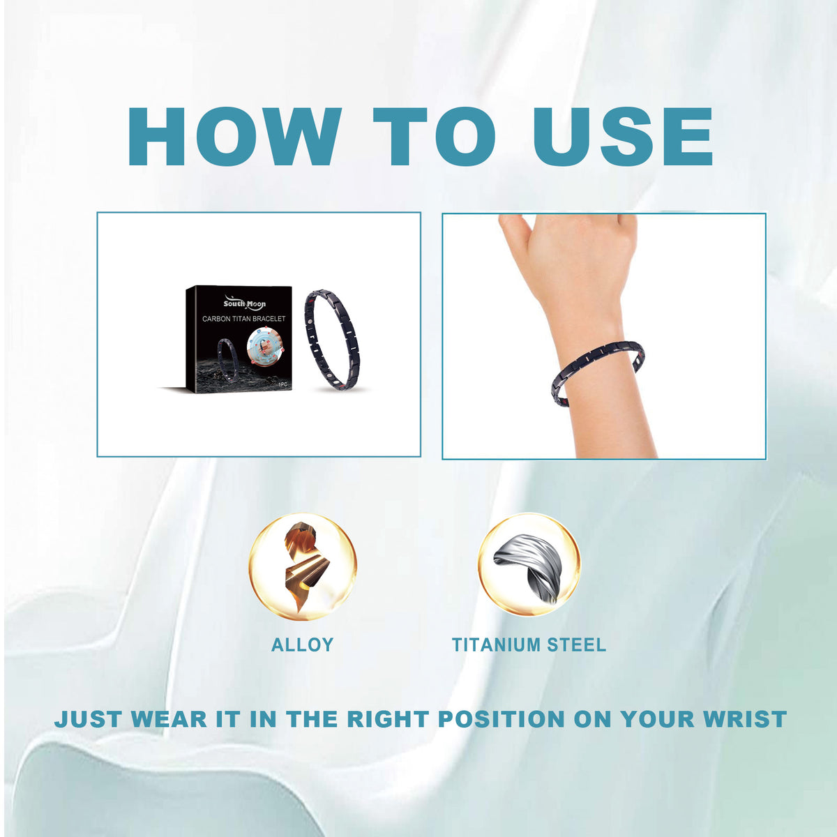 Bracelet Acier Inoxydable Titane | Sport Gym Portable | Style Simple et Tendance
