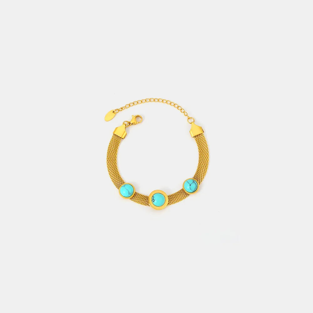 Bracelet Turquoise Acier Titane | Bijou Homme Femme Coloré | Accessoire Mode