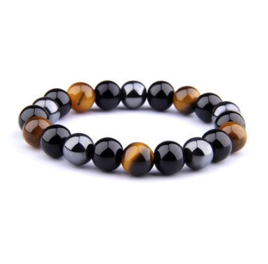 Tiger Eye Bracelet Obsidian Hematite Gemstone Bead Bracelet（FD0503、 FB05-6mm 、FB05-8mm 、FB05-10mm 、FD0504）