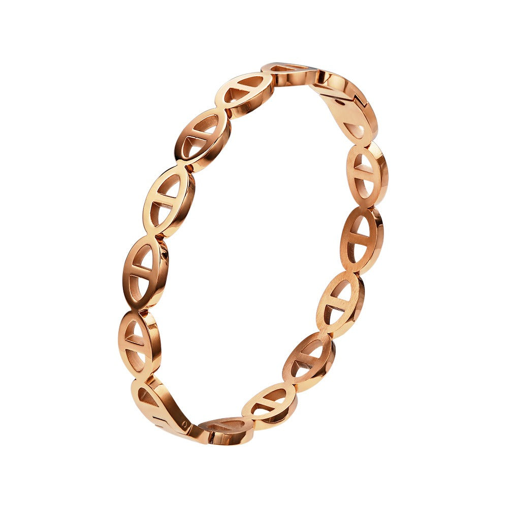 Bracelet Nez de Cochon Acier Titane | Bijou Tendance Unisexe | Accessoire Mode