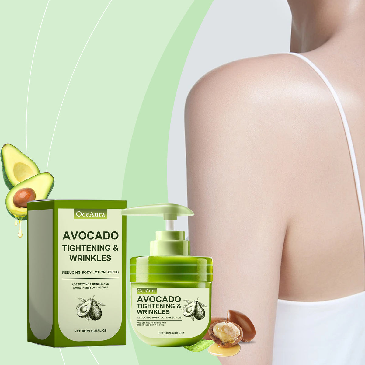 Lotion Exfoliante Corps Avocat OceAura | Hydratation Complète Peau | Soin Corps