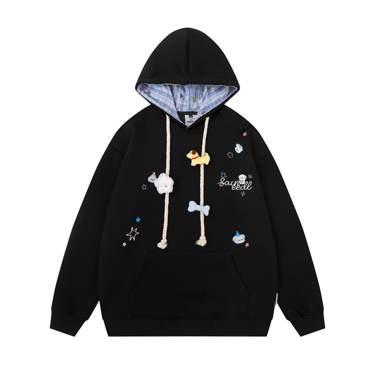 Doll pendant hooded sweatshirt