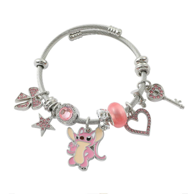 Bracelet Personnage Cartoon Stitch | Bijou Fun Tendance | Cadeau Enfant Ado