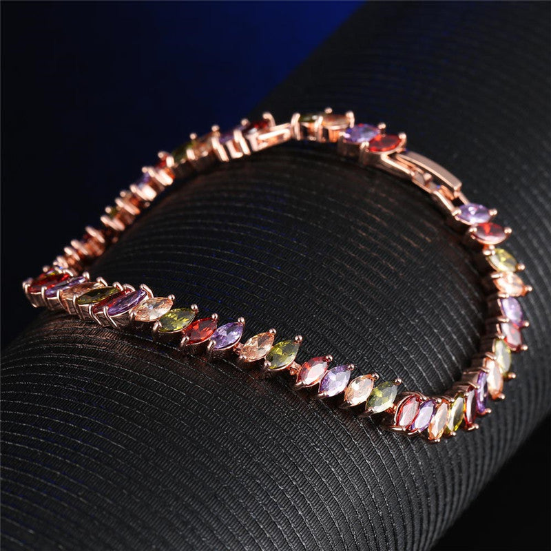 Bracelet Zircon Cristal Diamant | Serti Complet Femme | Bijou Luxueux