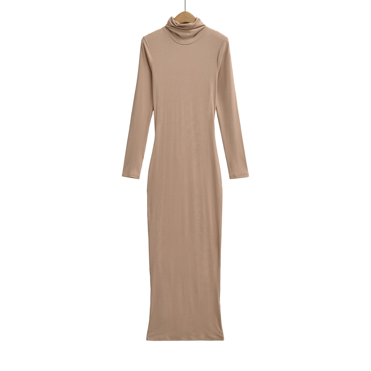 High neck long sleeved slim fit hip hugging skirt dress