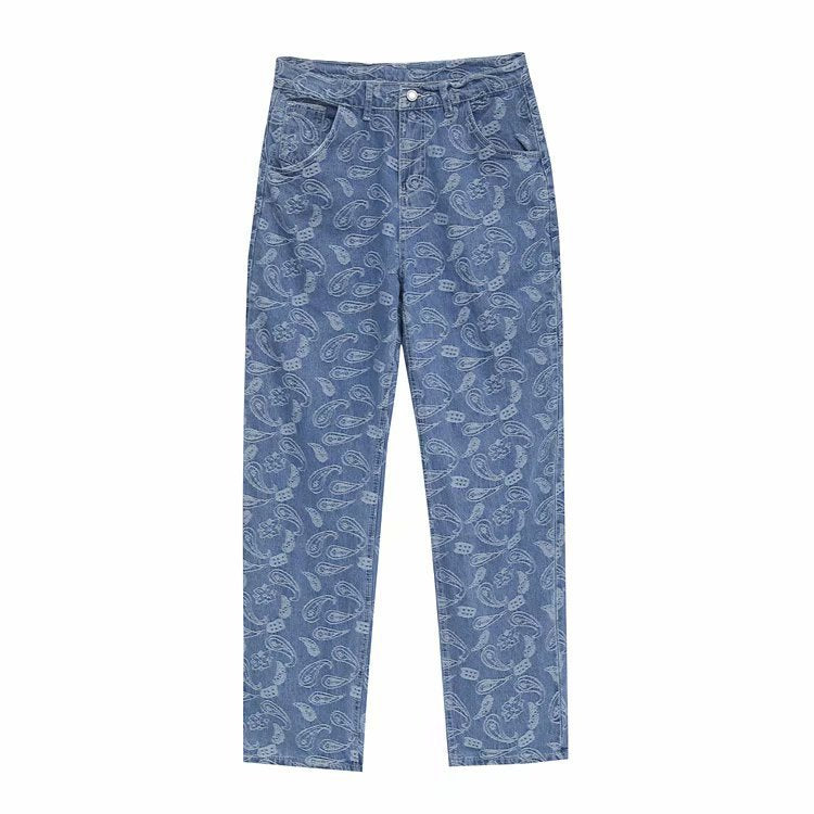 Jeans Droits Homme Style Japonais Streetwear – Coupe Large