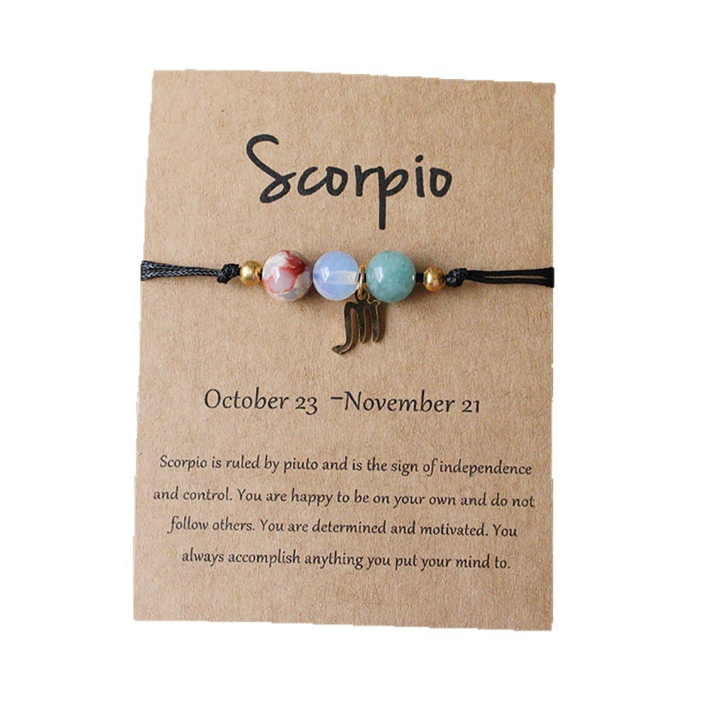 Bracelet Pierre Naturelle Oeil de Tigre | Image Zodiaque Perles | Bijou Spirituel
