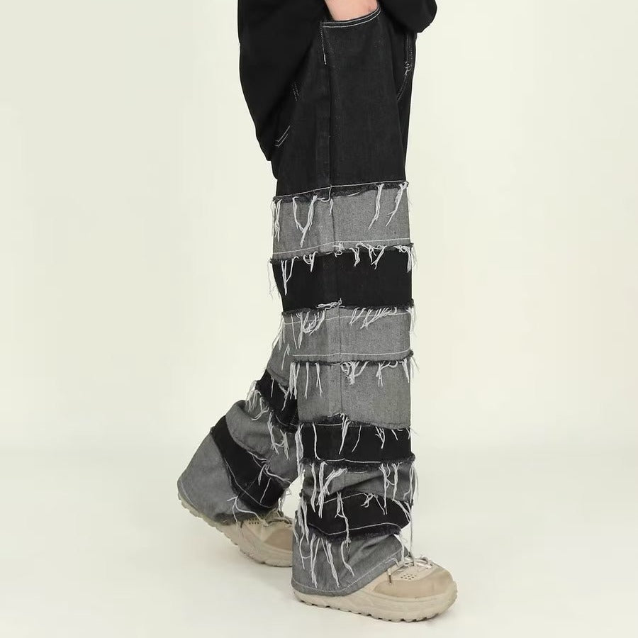 Jean Tassel Patchwork Homme High Street – Style Américain