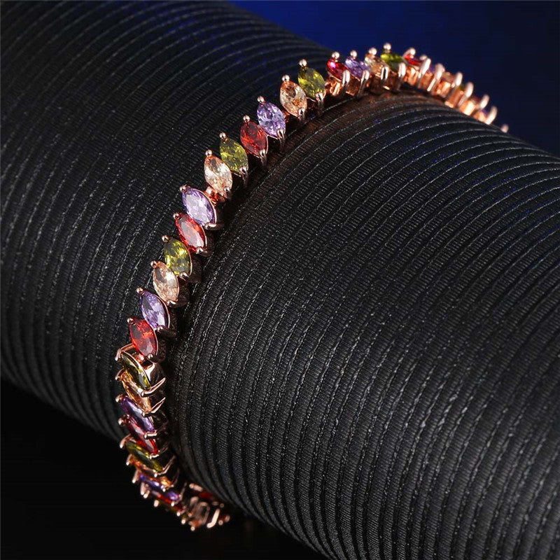 Bracelet Zircon Cristal Diamant | Serti Complet Femme | Bijou Luxueux