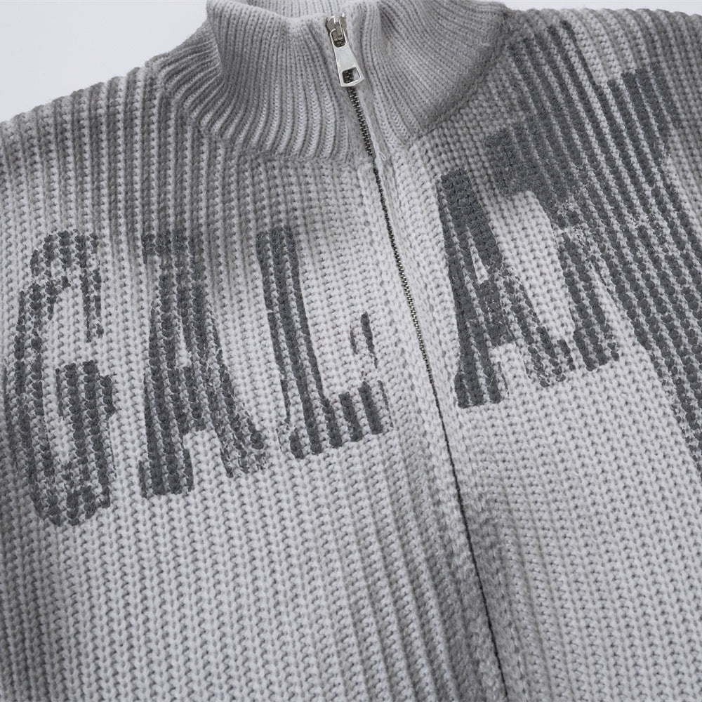 Make a vintage stand up collar cardigan sweater