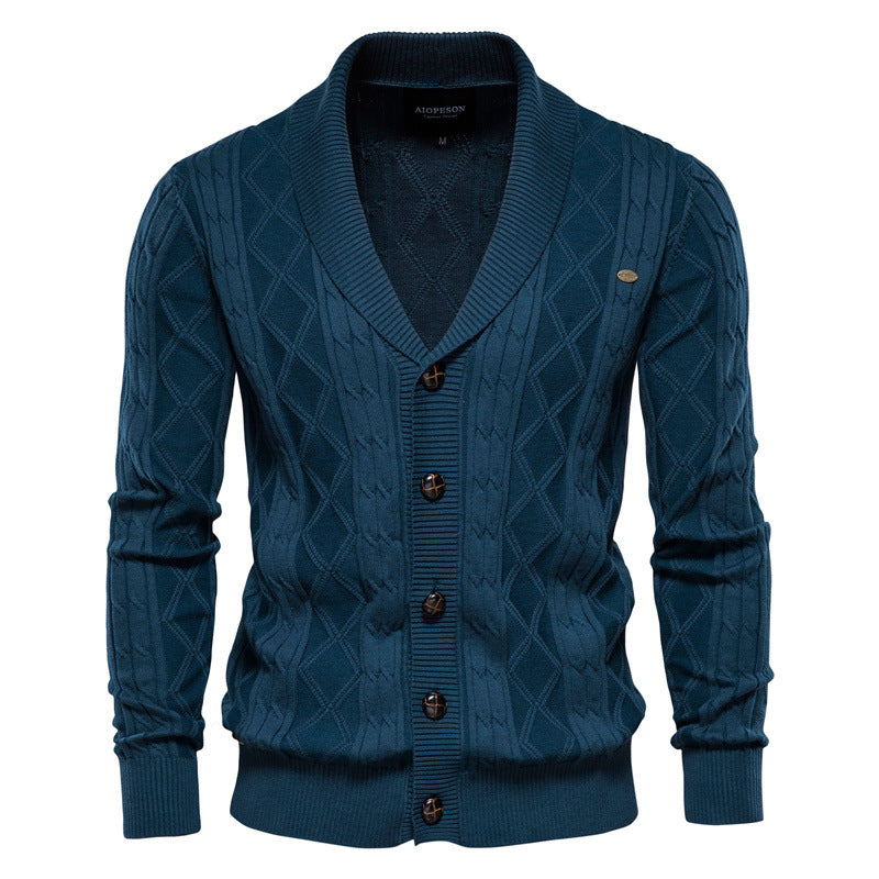 Pull Col V Homme Laine Manches Longues – Coupe Ample Casual