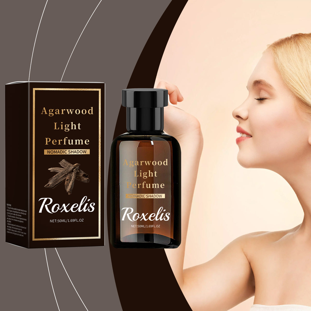 Roxelis Agarwood Eau De Toilette Daily Portable Stay Fragrance Long Natural Fresh Charm Exudes Wood Eau De Toilette