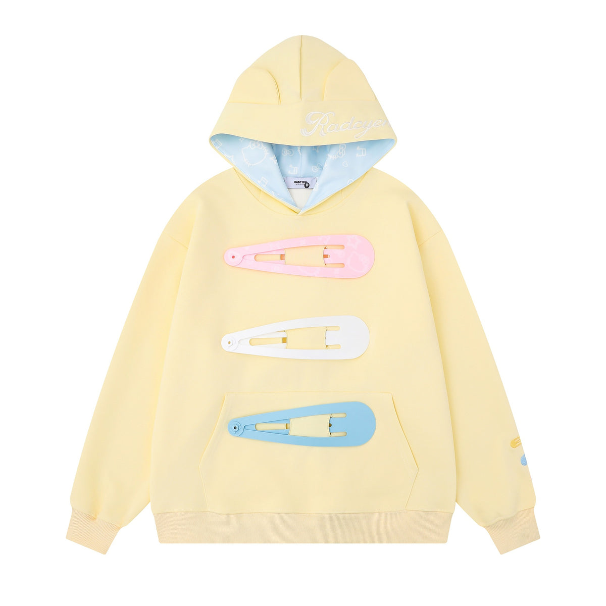 Colorful hair clip hoodie
