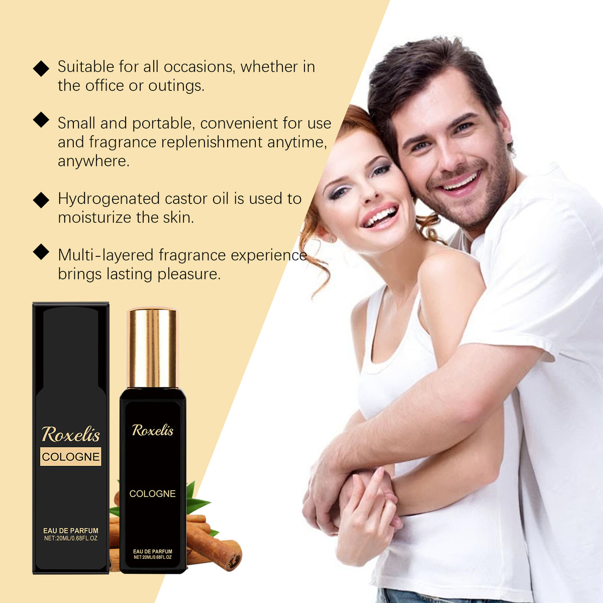 Roxelis Men's Light Cologne Exudes Its Own Charm And Fresh Fragrance Lasting Natural Fragrance Everyday Convenience