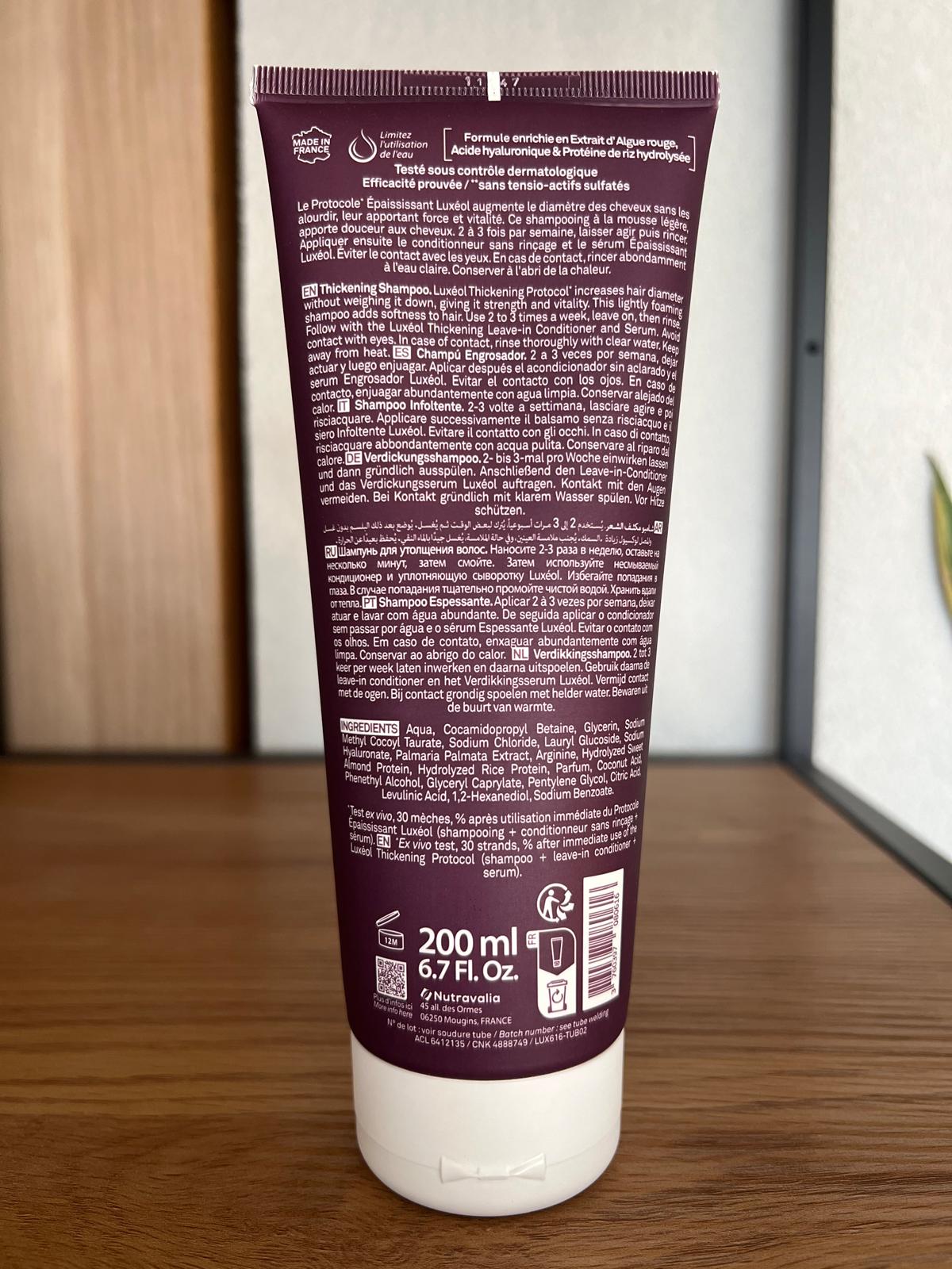 Luxéol Thickening Shampoo for Fine Hair – Hair Density & Strength – 200 ml
