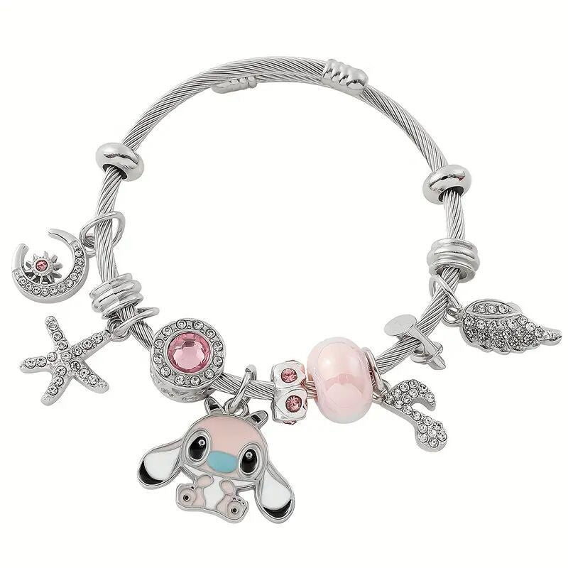 Bracelet Personnage Cartoon Stitch | Bijou Fun Tendance | Cadeau Enfant Ado