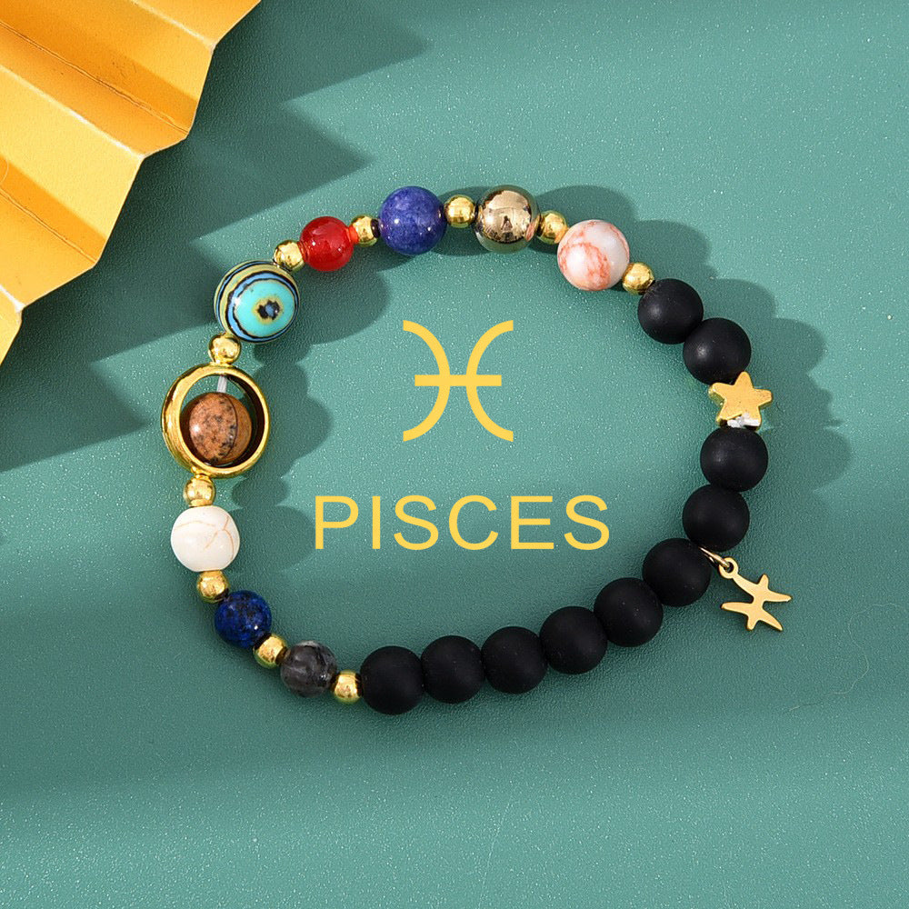 Bracelet Pierre Naturelle Oeil de Tigre | Image Zodiaque Perles | Bijou Spirituel