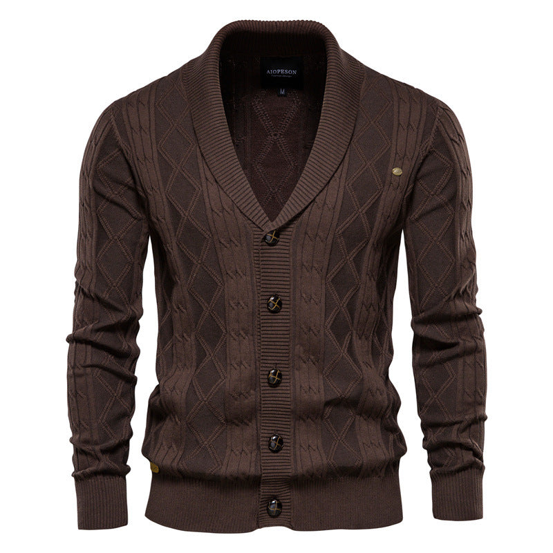 Pull Col V Homme Laine Manches Longues – Coupe Ample Casual