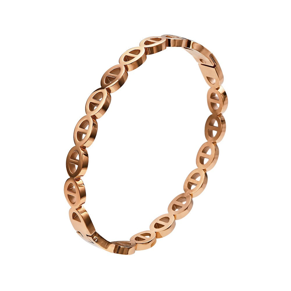 Bracelet Nez de Cochon Acier Titane | Bijou Tendance Unisexe | Accessoire Mode