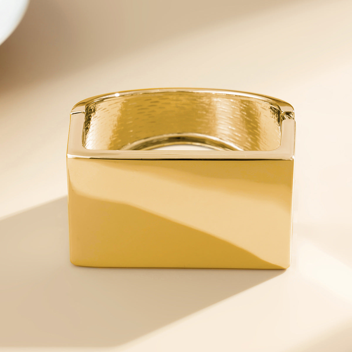 Bracelet Métal Carré Givré | Miroir Personnalisé Courbe | Bijou Rétro Femme
