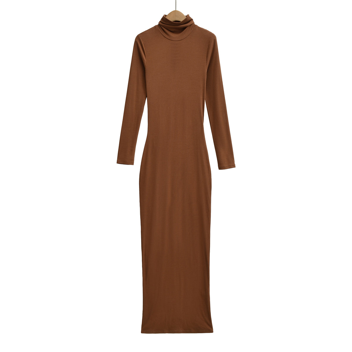 High neck long sleeved slim fit hip hugging skirt dress