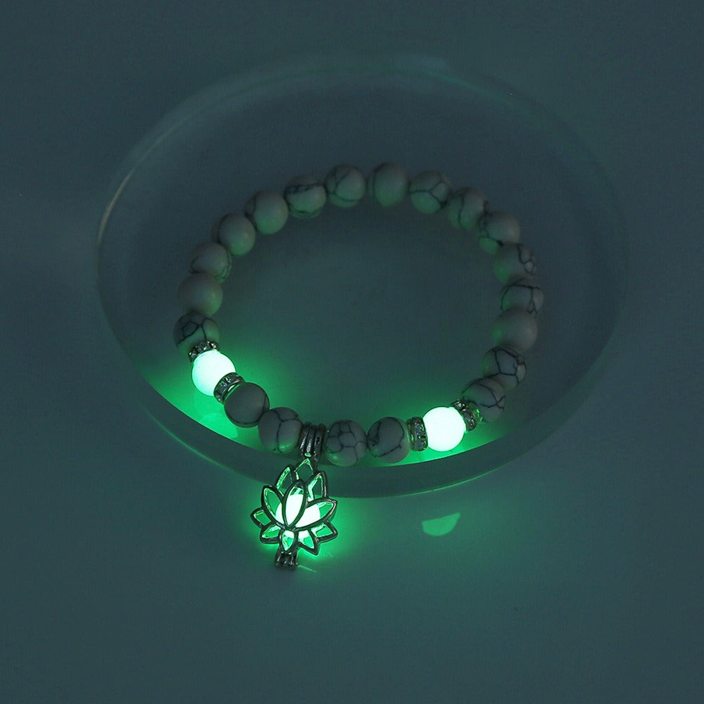 Bracelet Yoga Turquoise Fluorescent | Lotus Multicolore | Accessoire Homme Femme
