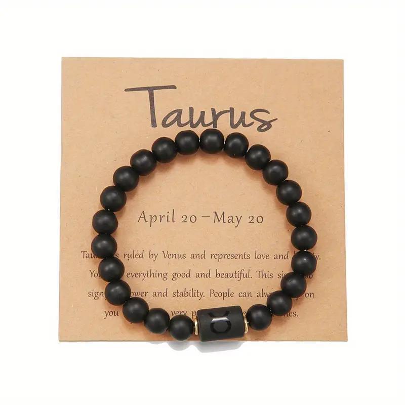 Bracelet Pierre Naturelle Oeil de Tigre | Image Zodiaque Perles | Bijou Spirituel