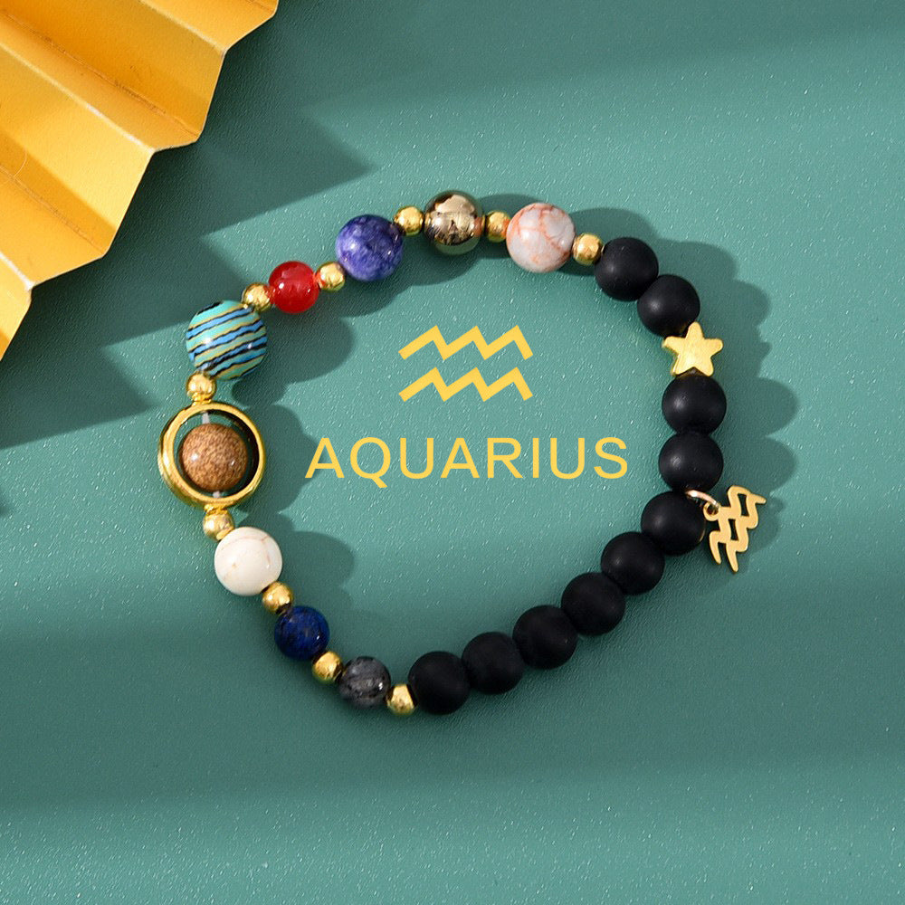 Bracelet Pierre Naturelle Oeil de Tigre | Image Zodiaque Perles | Bijou Spirituel
