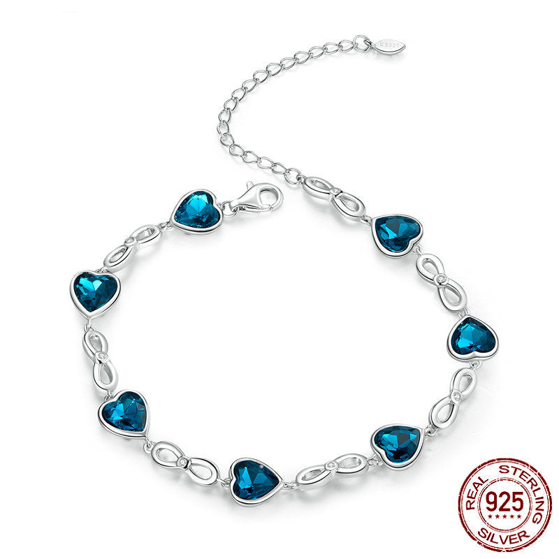 Bracelet Amour Argent 925 | Bijou Romantique Femme | Cadeau Saint-Valentin