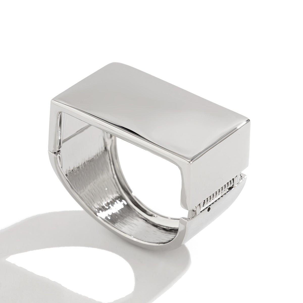 Bracelet Métal Carré Givré | Miroir Personnalisé Courbe | Bijou Rétro Femme