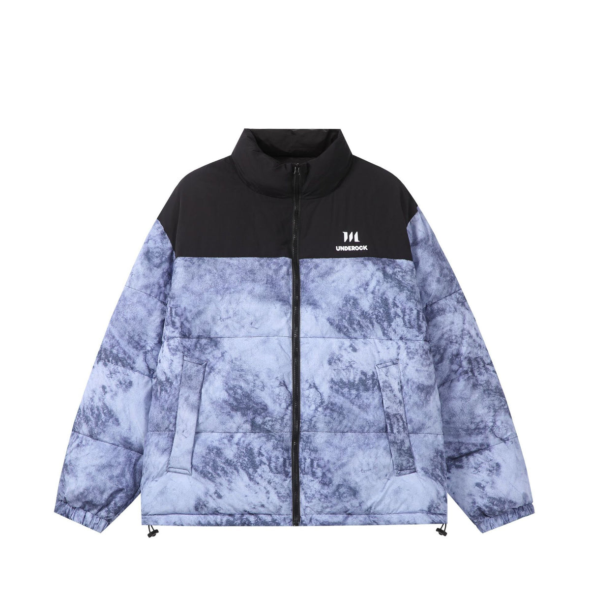 Men's Thick Camouflage Color-Block Stand-Up Collar Cotton Coat Warm Bread Jacket
