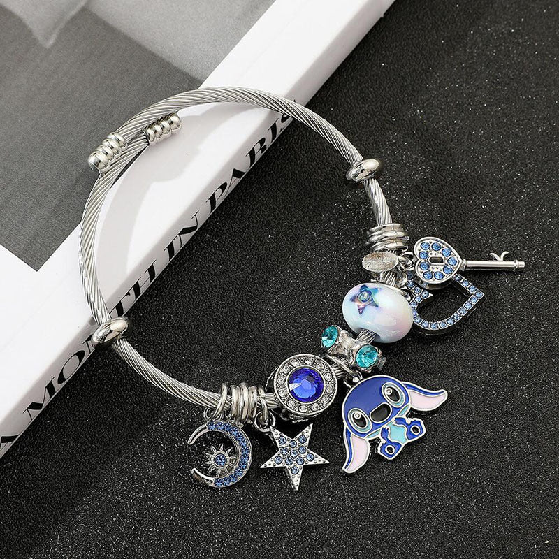 Bracelet Personnage Cartoon Stitch | Bijou Fun Tendance | Cadeau Enfant Ado