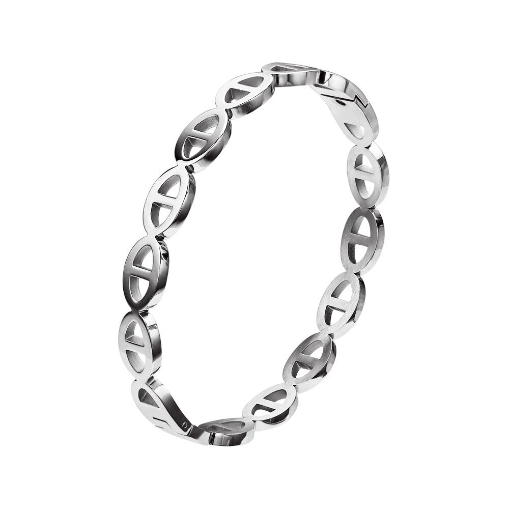 Bracelet Nez de Cochon Acier Titane | Bijou Tendance Unisexe | Accessoire Mode
