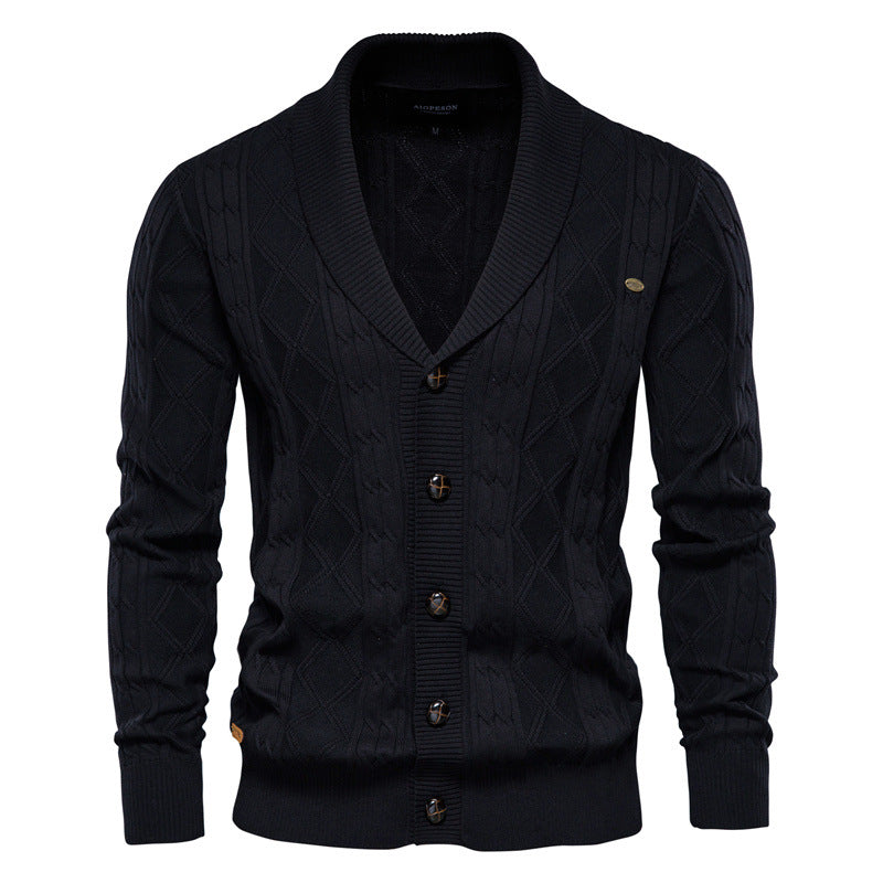 Pull Col V Homme Laine Manches Longues – Coupe Ample Casual