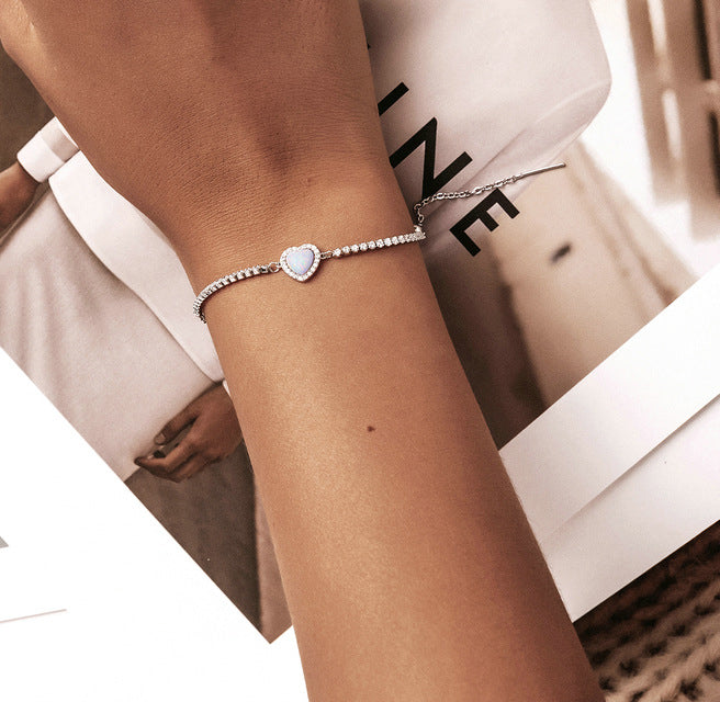 Bracelet Amour Coeur | Bijou Romantique Femme | Cadeau Saint-Valentin