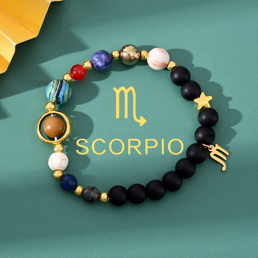 Bracelet Pierre Naturelle Oeil de Tigre | Image Zodiaque Perles | Bijou Spirituel