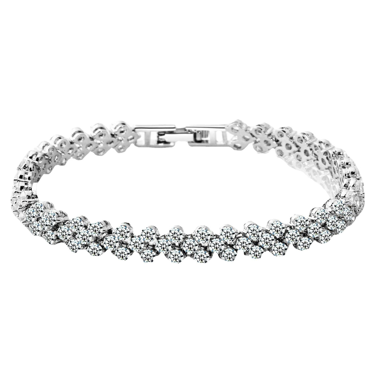 Bracelet Romain Femme Zircon Cristal | Bague avec Diamants | Bijou Mode