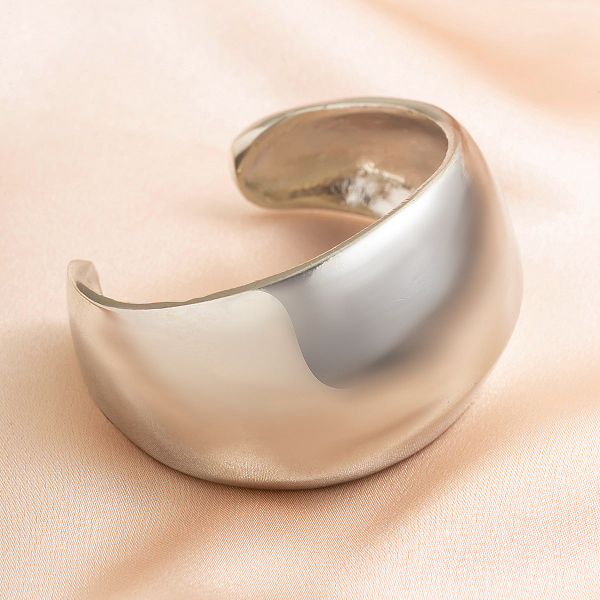 Bracelet Métal Carré Givré | Miroir Personnalisé Courbe | Bijou Rétro Femme