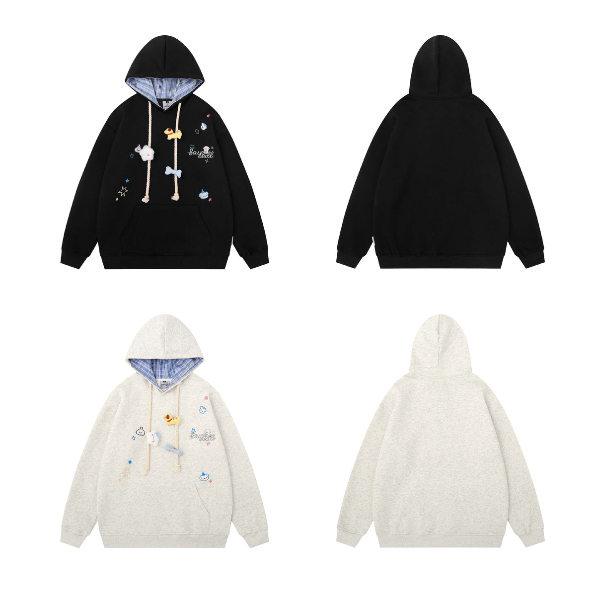 Doll pendant hooded sweatshirt