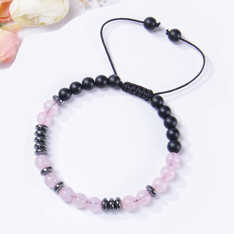 Bracelet Ma Fille | Pierre Givrée Cristal Poudre 6MM | Cadeau Personnalisé