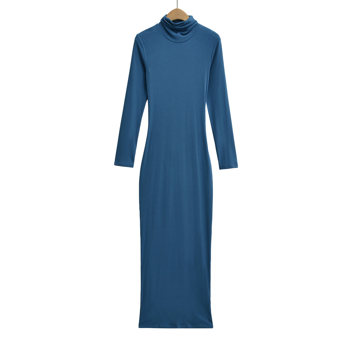High neck long sleeved slim fit hip hugging skirt dress