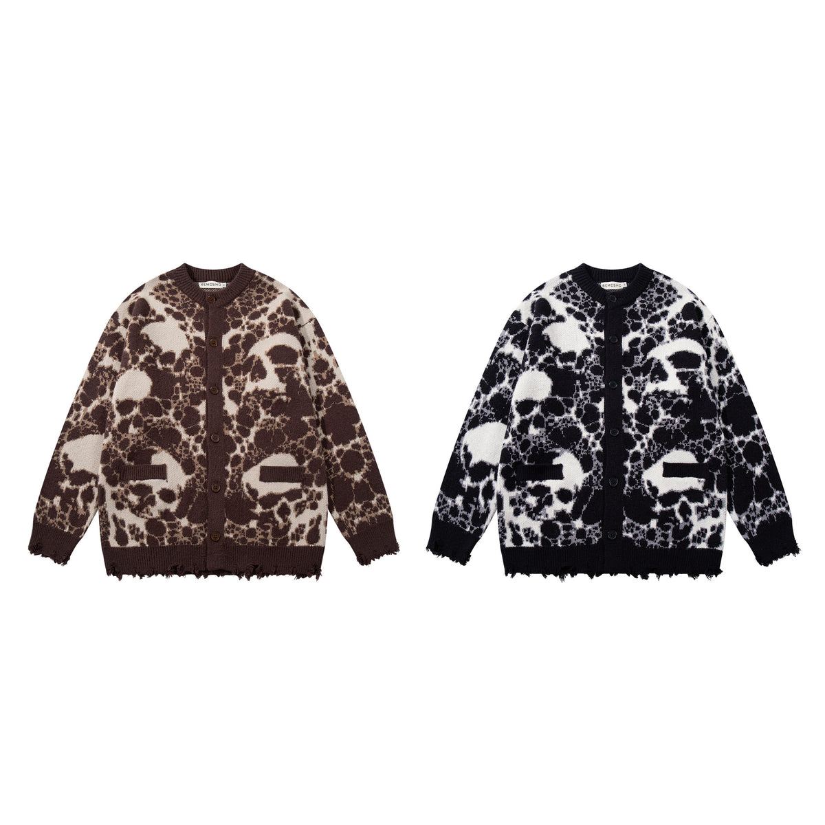 Veste Pull Skull Jacquard Homme – Style Dark Streetwear
