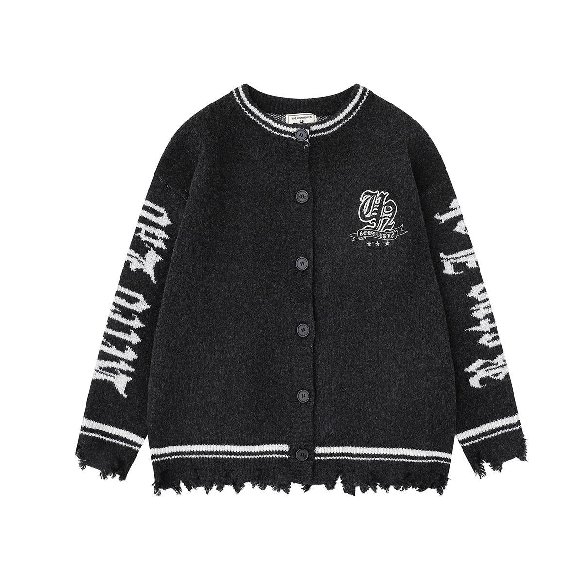 Cardigan Croisé Jacquard Homme Col Rond – Style Streetwear
