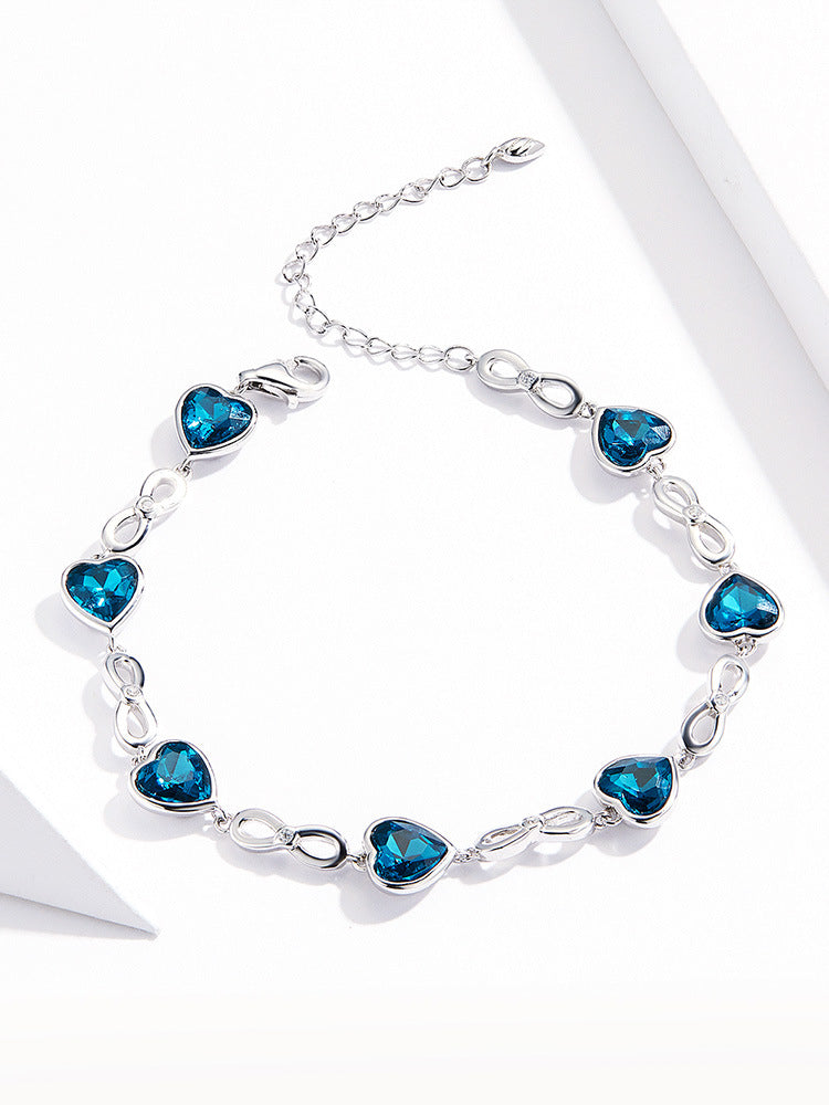 Bracelet Amour Argent 925 | Bijou Romantique Femme | Cadeau Saint-Valentin
