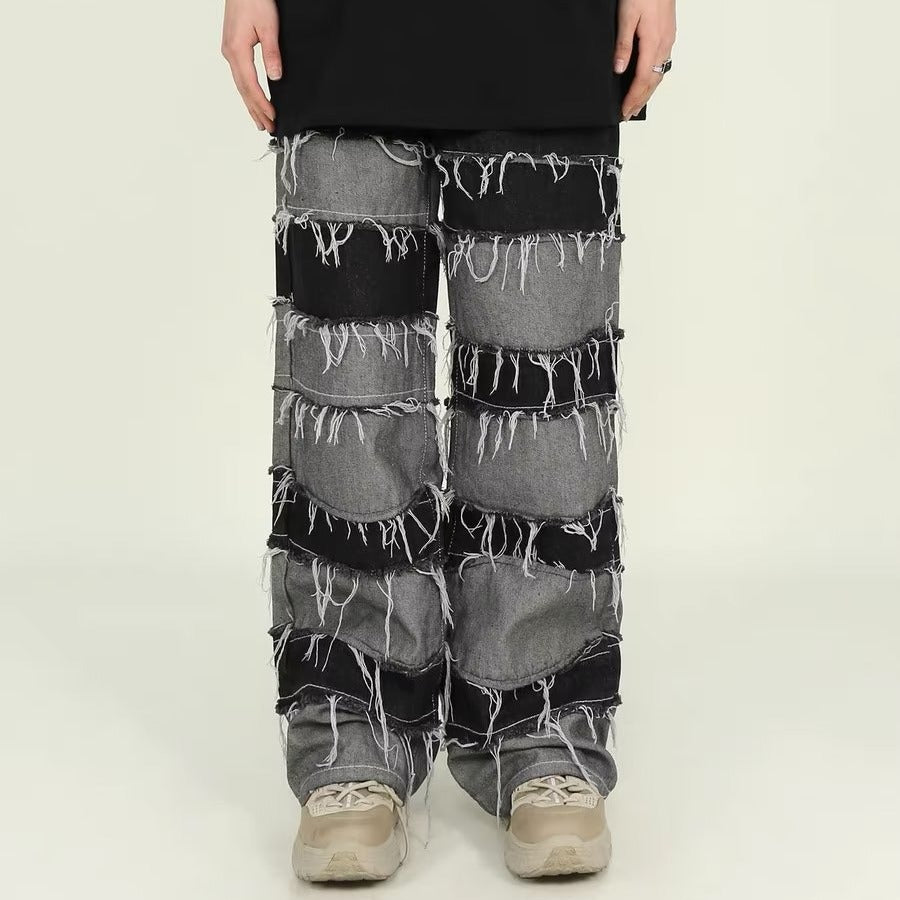 Jean Tassel Patchwork Homme High Street – Style Américain