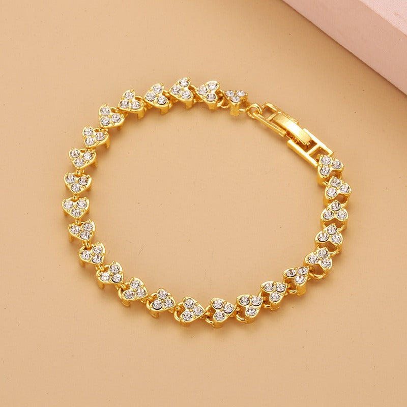 Bracelet Romain Femme Zircon Cristal | Bague avec Diamants | Bijou Mode
